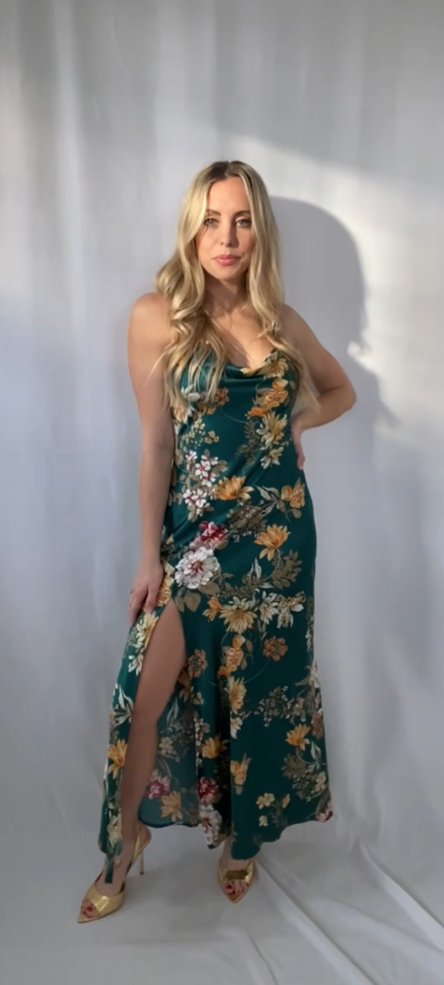 Emerald Floral Dress