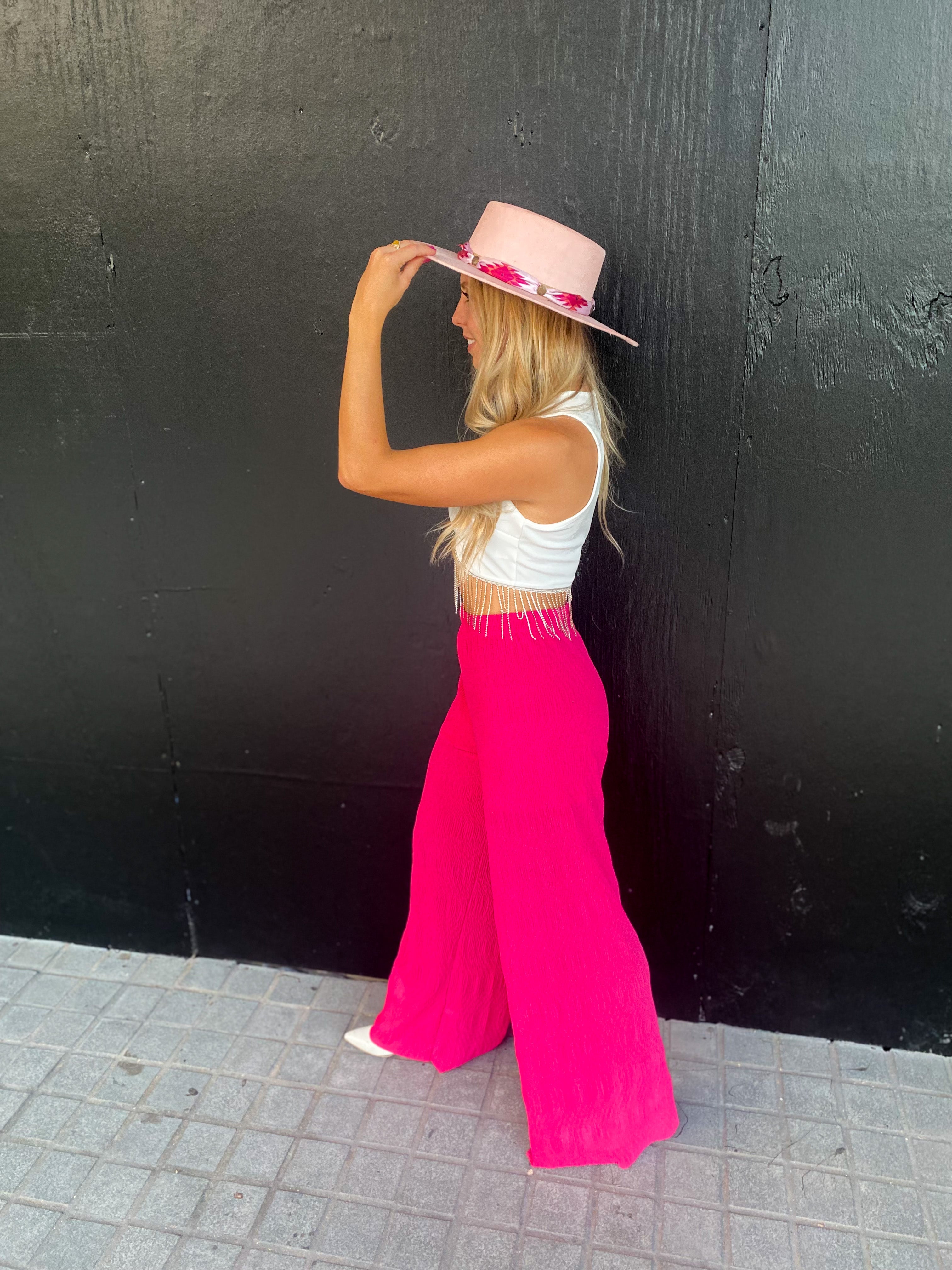 Hot Pink Glitter Pants