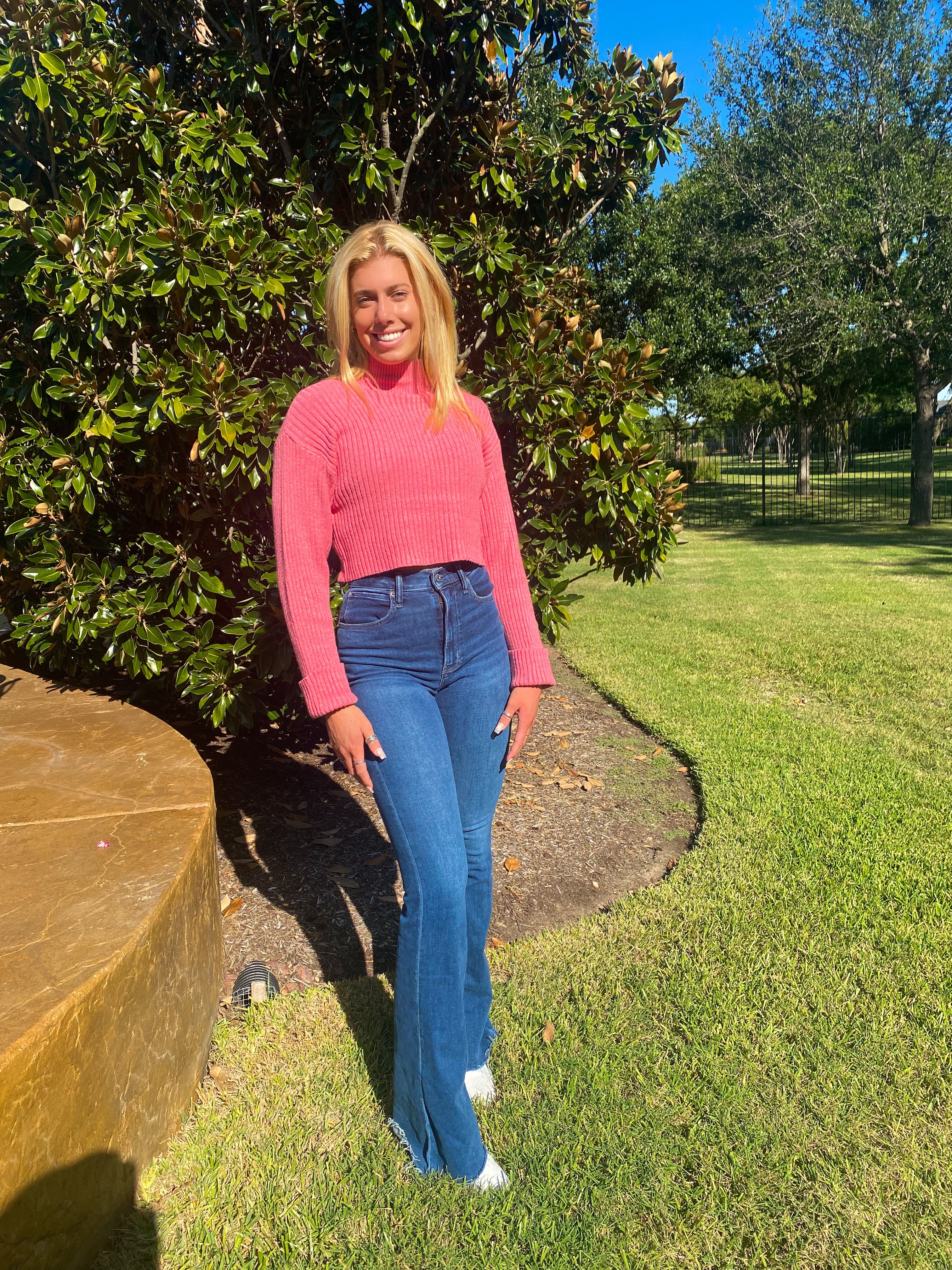 Pink Crop Sweater