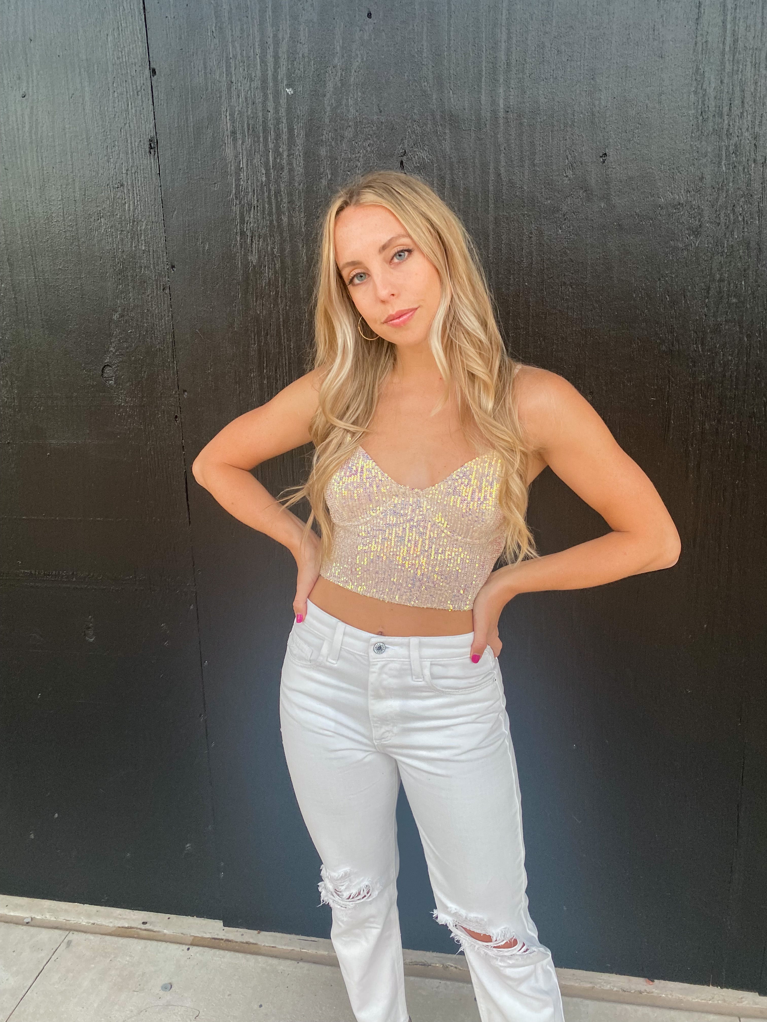 Sequin Cami Bralette