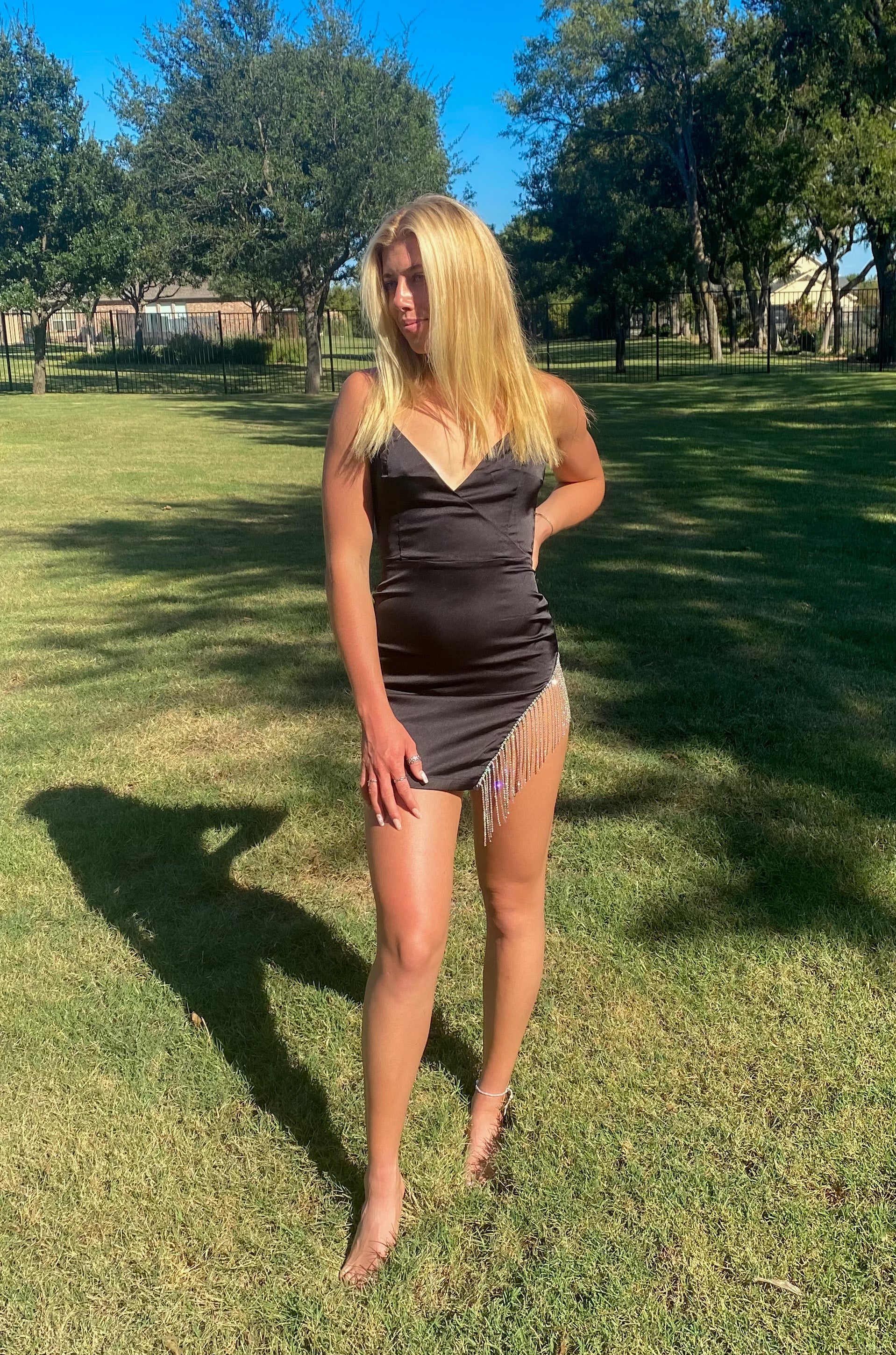 Little Black Rhinestone Dress