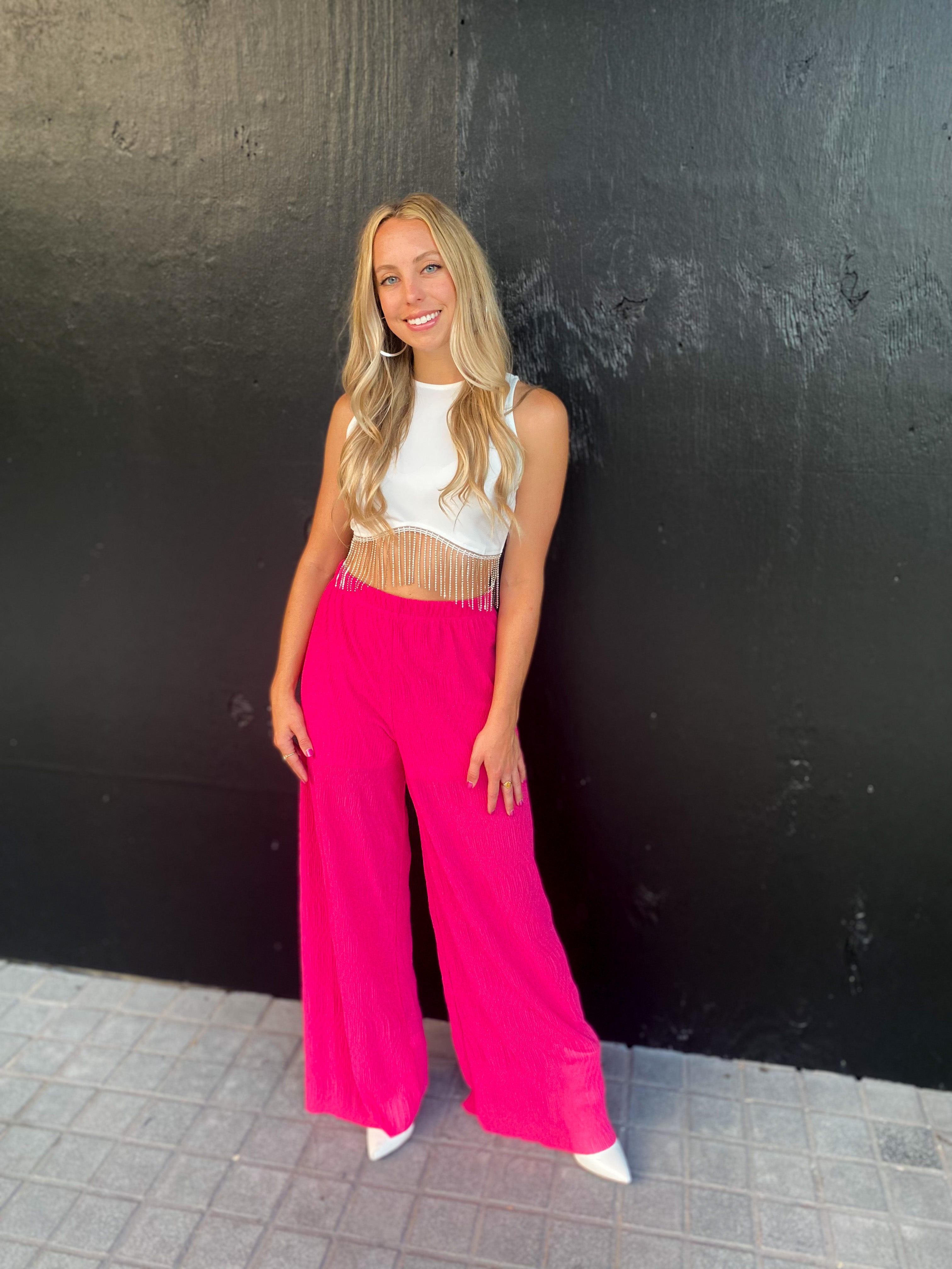 Hot Pink Glitter Pants