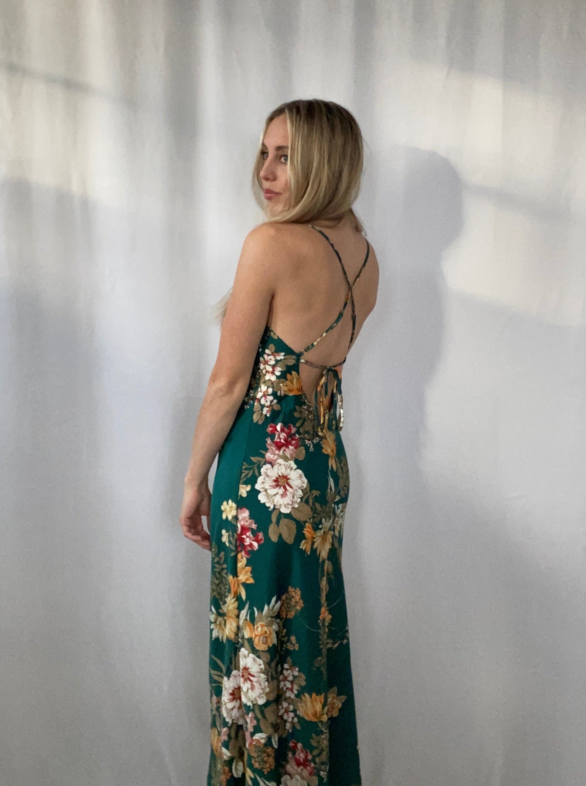 Emerald Floral Dress