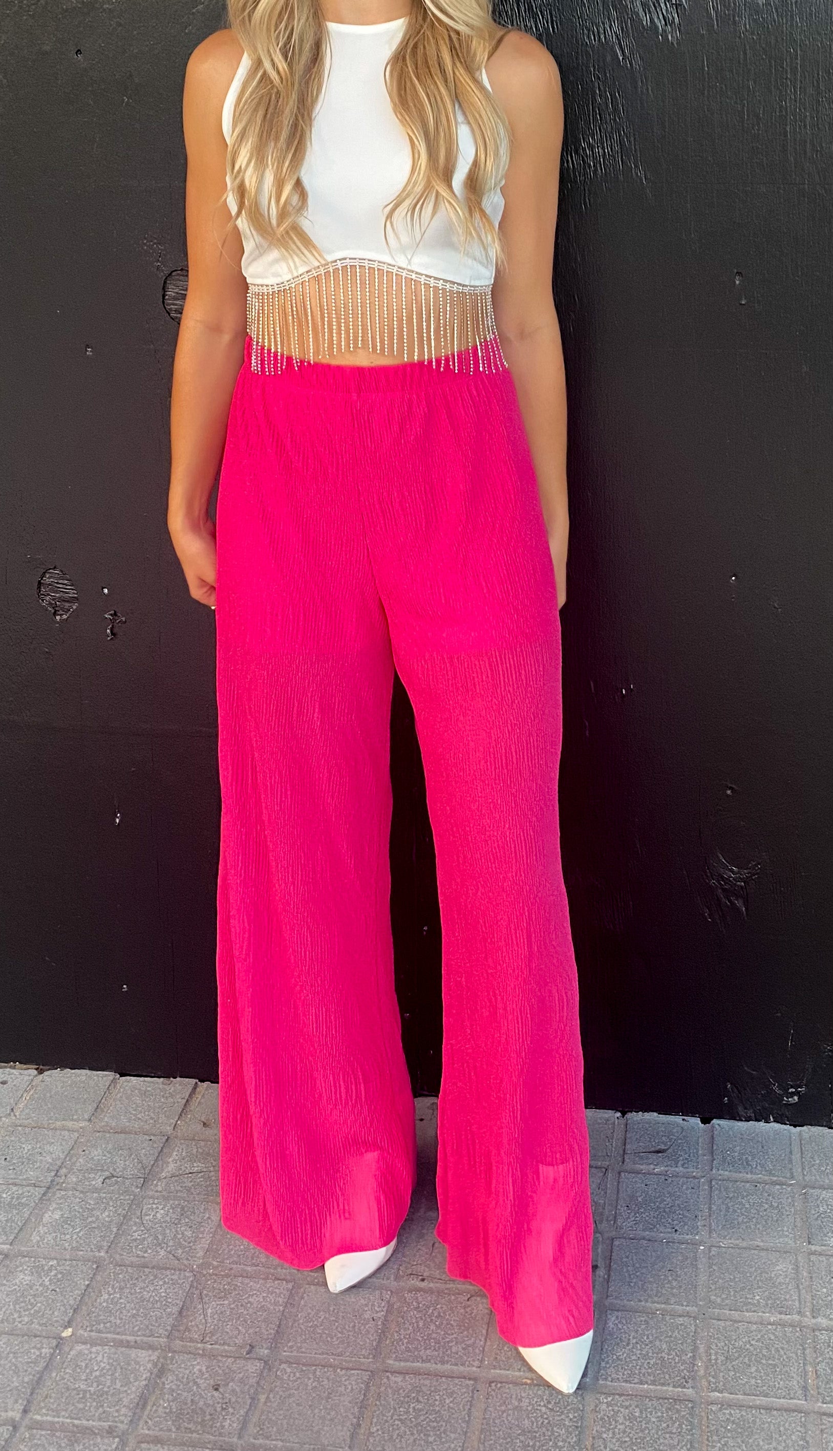 Hot Pink Glitter Pants