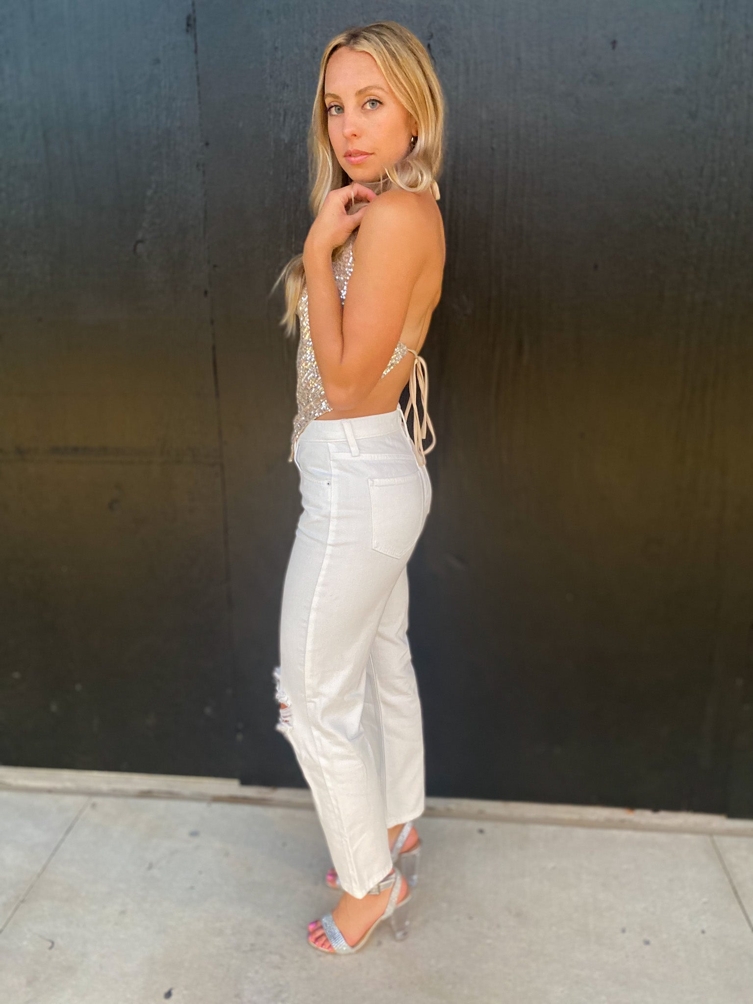Backless Sequin Cami