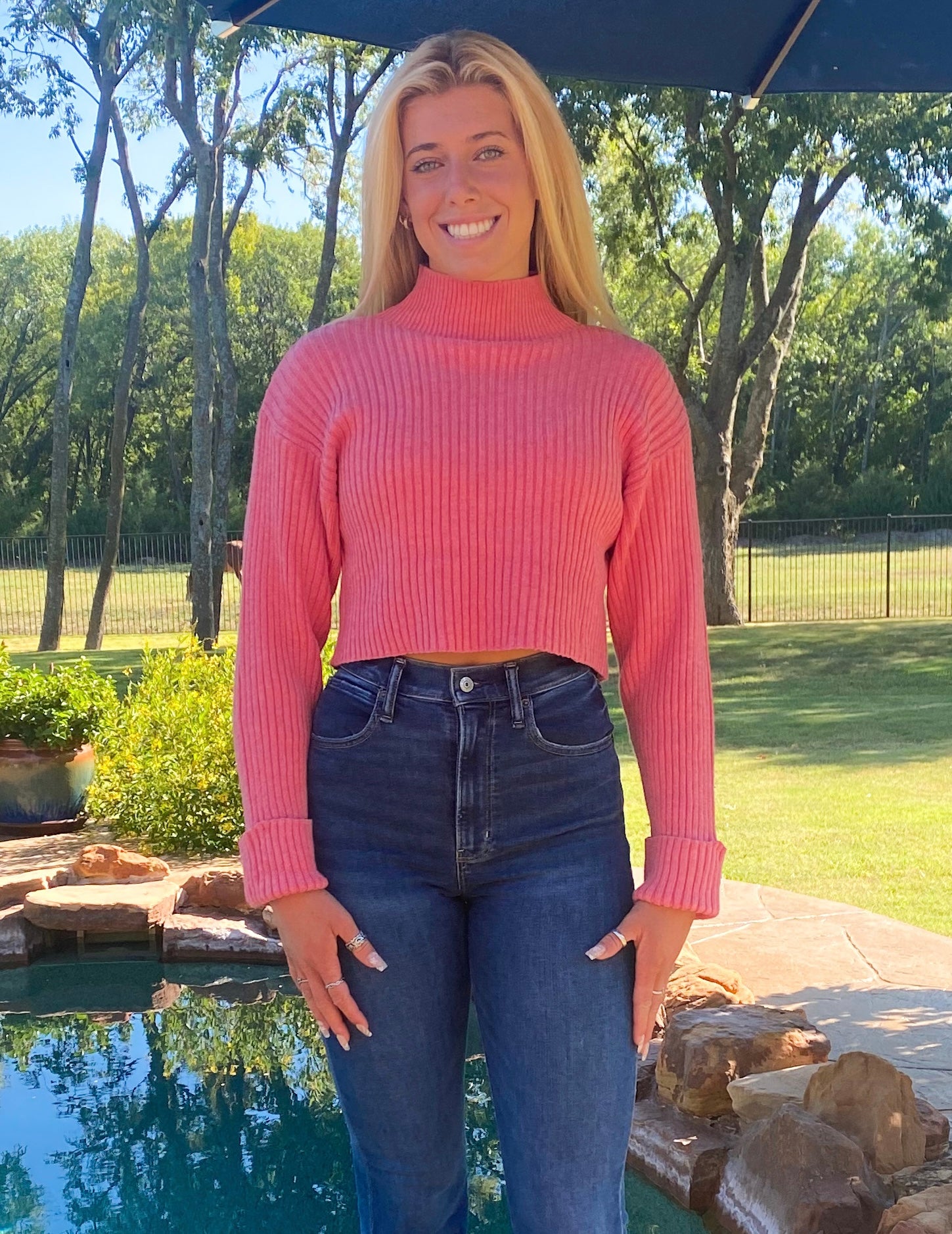 Pink Crop Sweater